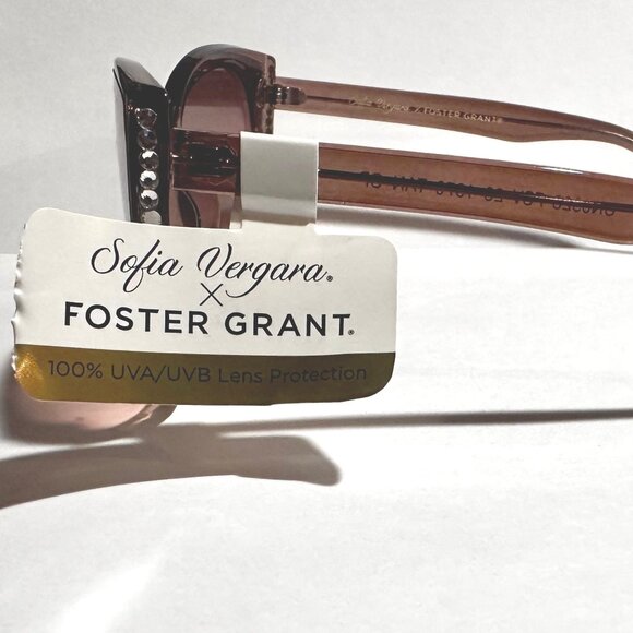 Sofia Vergara x Foster Grant Designer Cat Eye Sunglasses with Rhinestone Accents - Picture 2 of 5